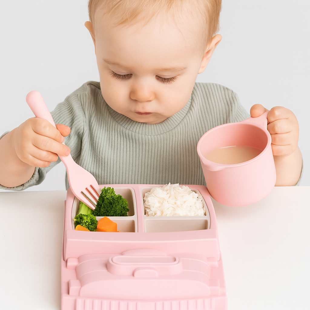 Kinder Teller Set Auto Stil Langlebiges Kunststoff Design