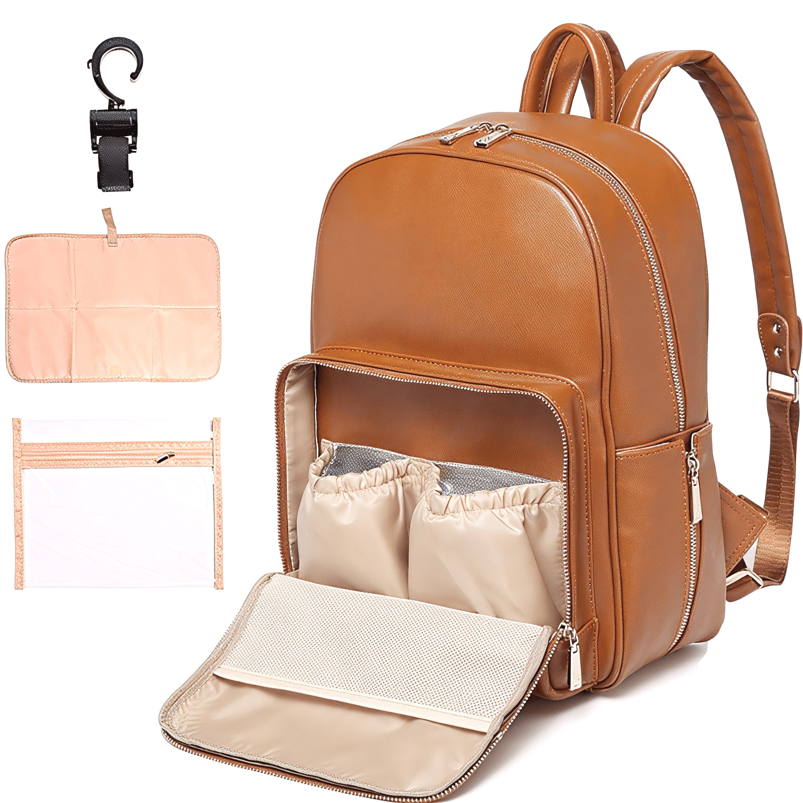 Women Vegan Leather Diaper Backpack | Waterproof