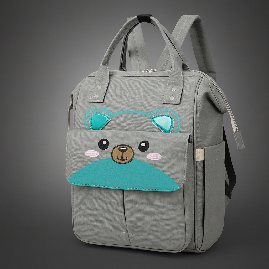 Unisex Cute Functional Diaper Bag | Bear Design Travel Bag