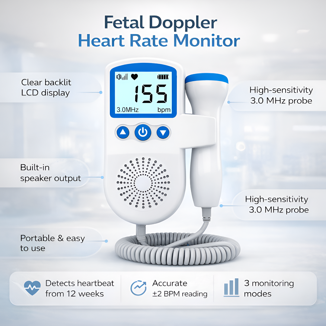 Fetaler Doppler-Herzfrequenzmonitor mit LCD-Anzeige
