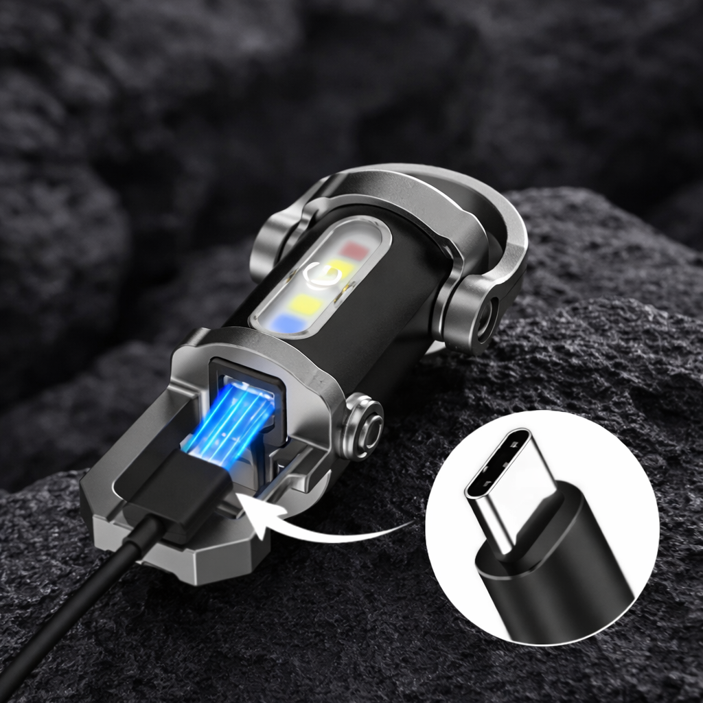 Flashlight Rechargeable Keychain LED Mini Clip Light