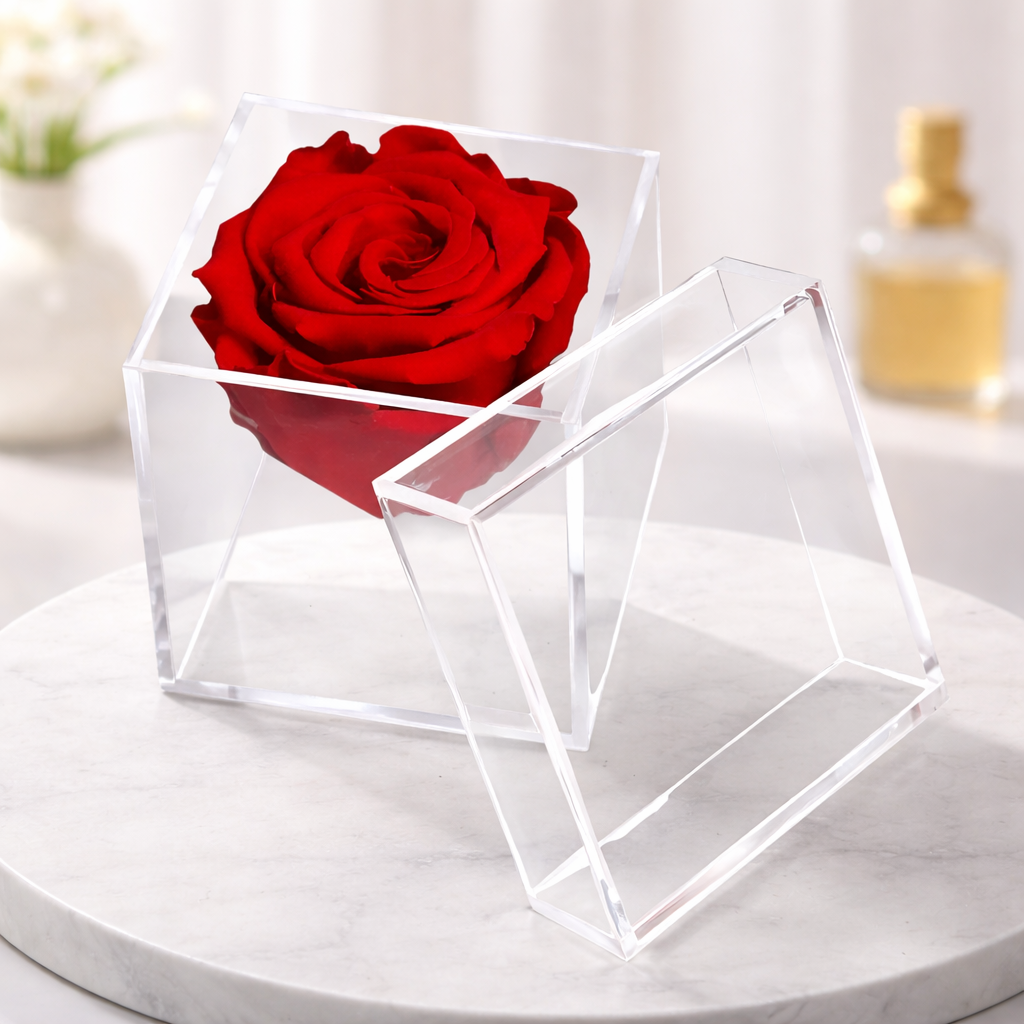 Flower Box Preserved Rose Heart Gift Display