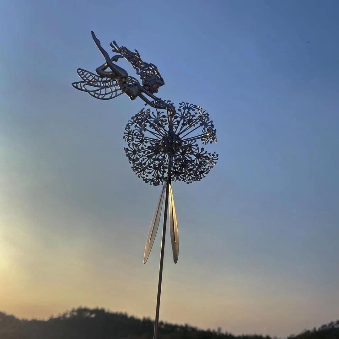 Garden Decor Metal Fairy Yard Stake Outdoor Sculpture