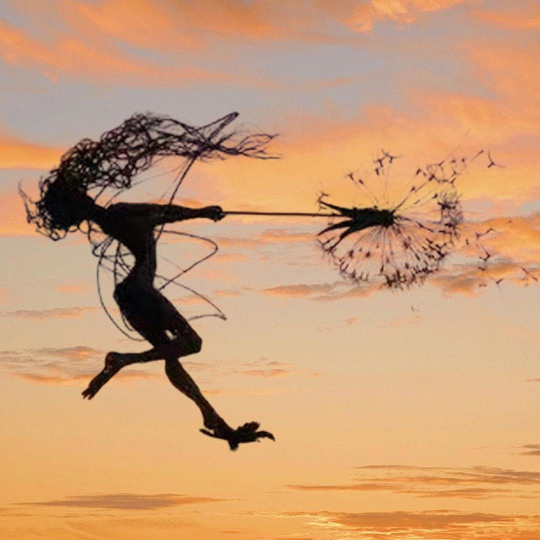 Garden Decor Metal Fairy Yard Stake Outdoor Sculpture