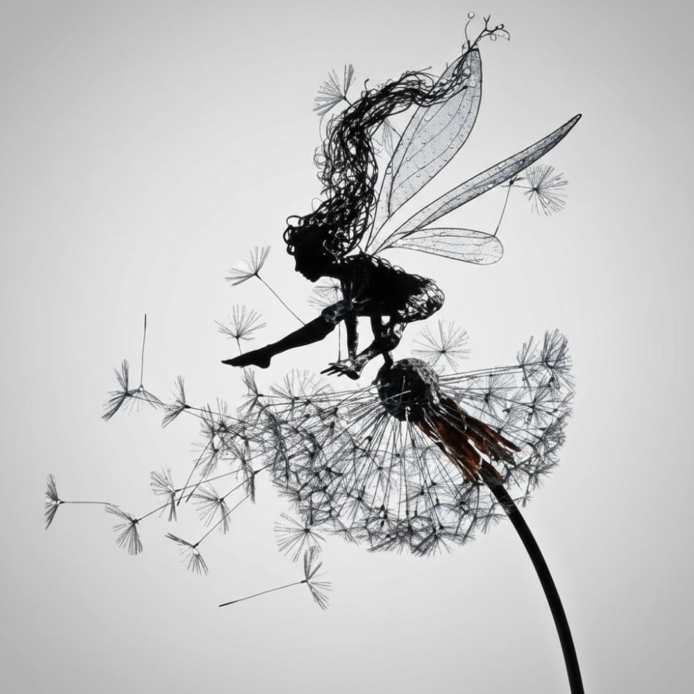 Garden Sculpture Metal Fairy Outdoor Yard Art Decor