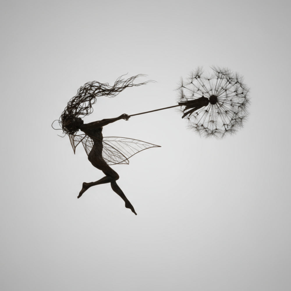 Garden Sculpture Metal Fairy Outdoor Yard Art Decor