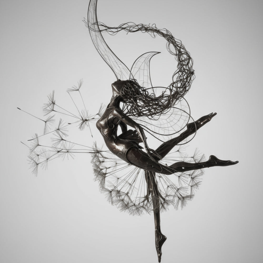 Garden Sculpture Metal Fairy Outdoor Yard Art Decor