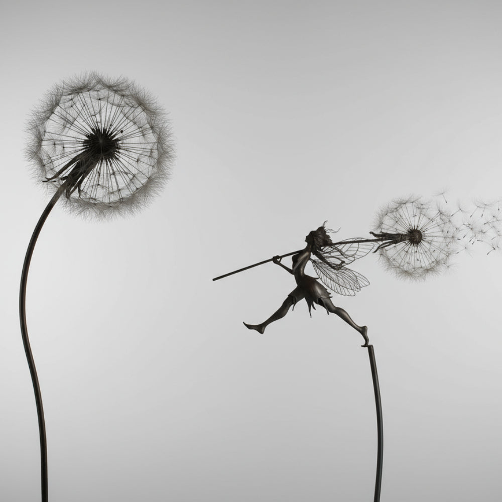 Garden Sculpture Metal Fairy Outdoor Yard Art Decor