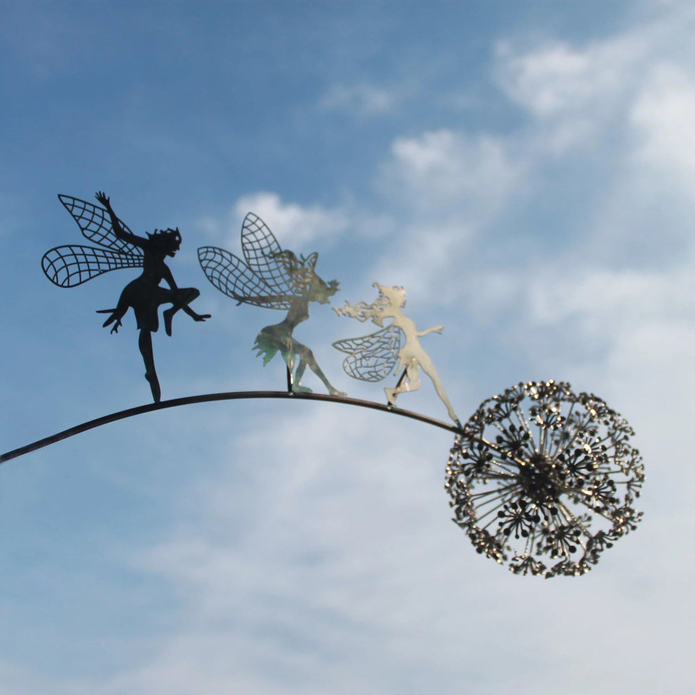 Garden Sculpture Metal Fairy Outdoor Yard Art Decor
