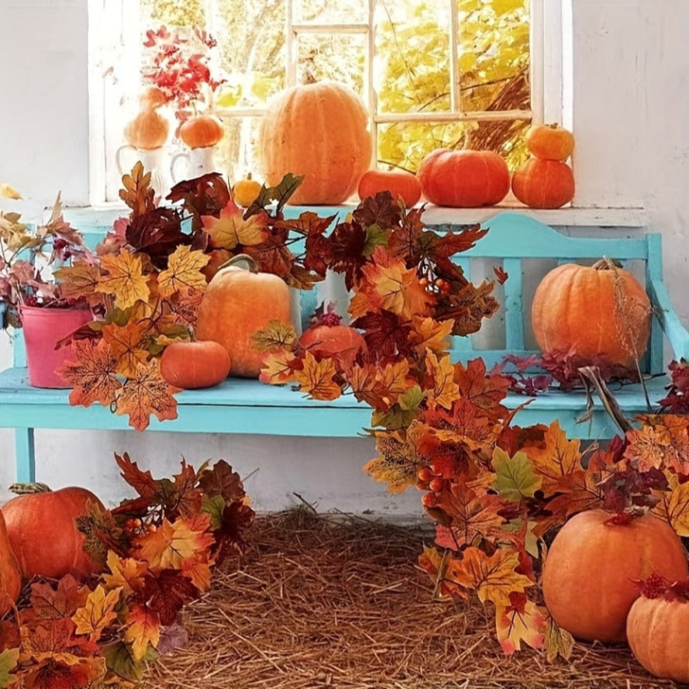 Ghirlande Foglia d'Acero Autunno Caduta Decorazione Casa Interno Esterno Esposizione