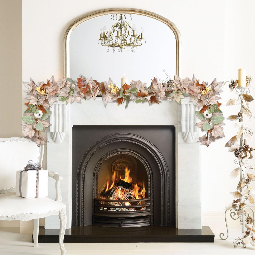 Ghirlande Foglie d'Acero Autunnali Decorazione Artificiale per la Casa Vite