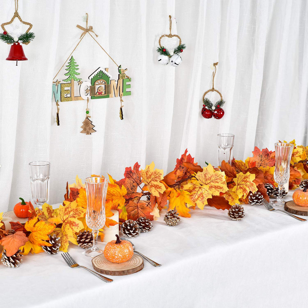 Ghirlande Foglie d'Acero Autunnali Decorazione Artificiale per la Casa Vite