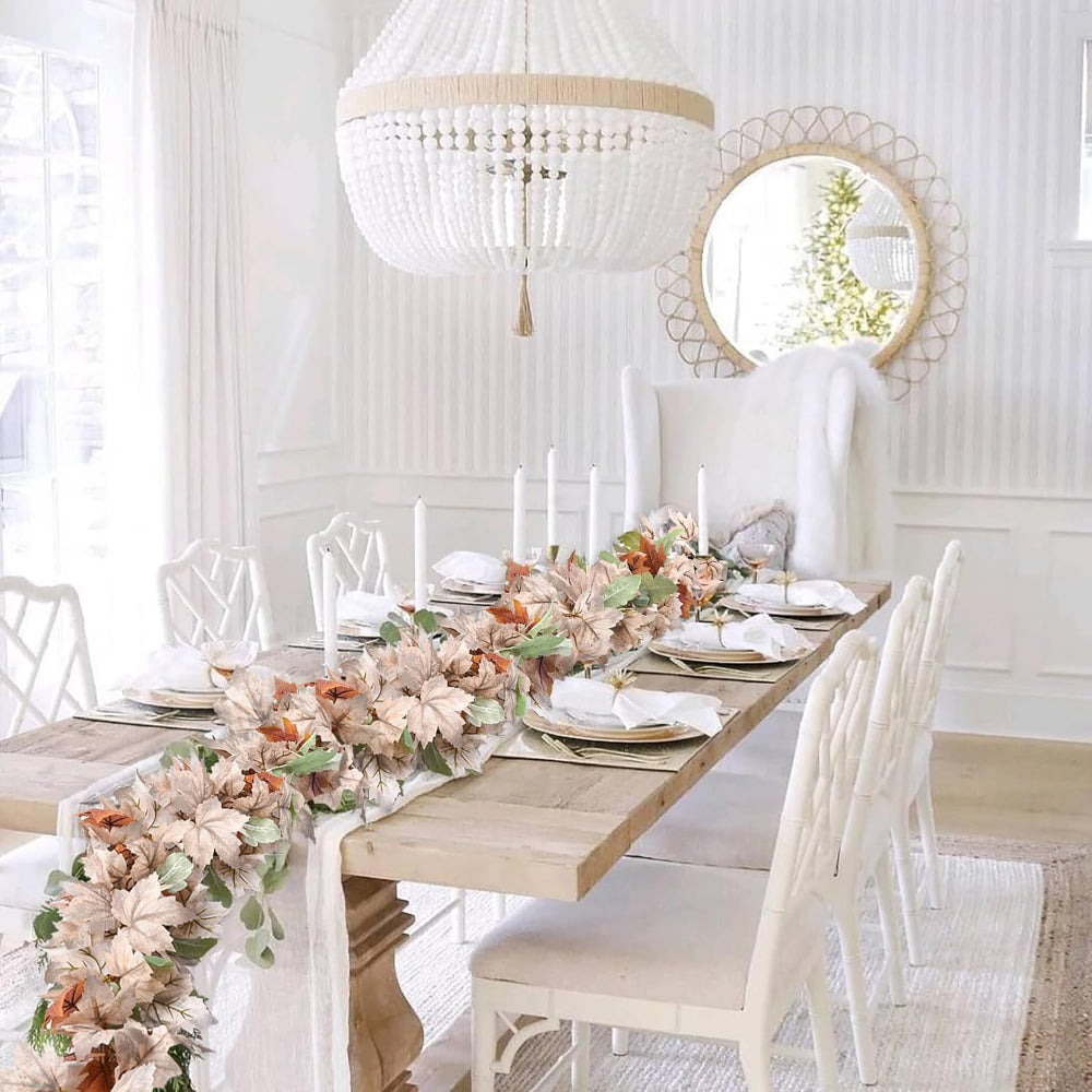 Ghirlande Foglie d'Acero Autunnali Decorazione Artificiale per la Casa Vite