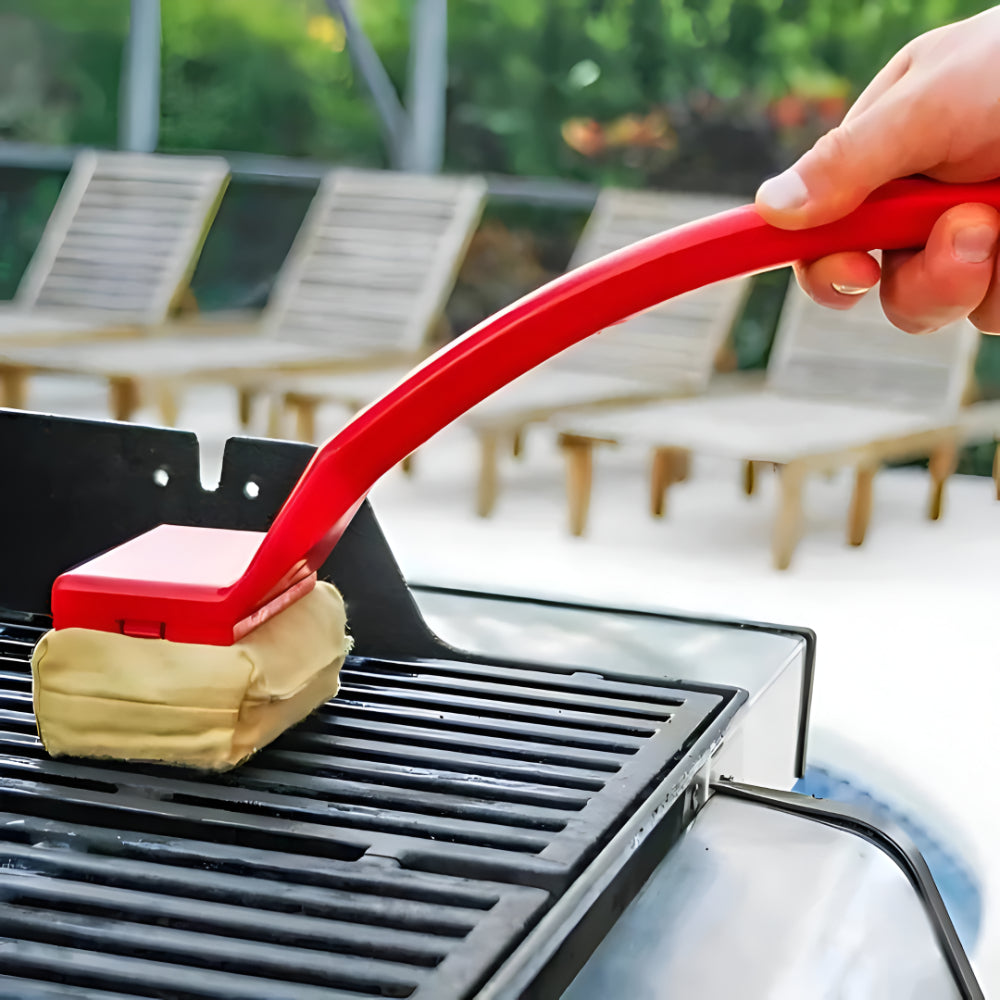 Grill Cleaning Brush Steam Scrubber With Long Handle Safety Pad