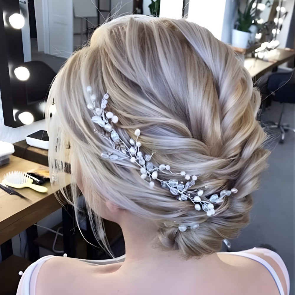 Hair Accessories Pearl Floral Vine Wedding Formal Styling