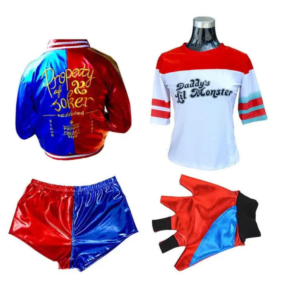 Disfraz de payaso para mujer chaqueta y conjunto de pantalones cortos