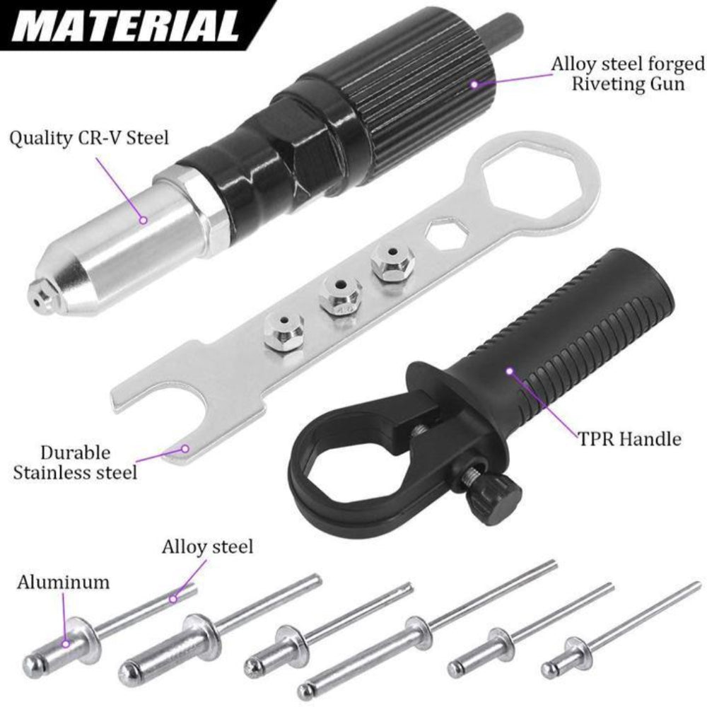 Hardware Tool Rivet Gun Adapter Kit Rivet Set 3