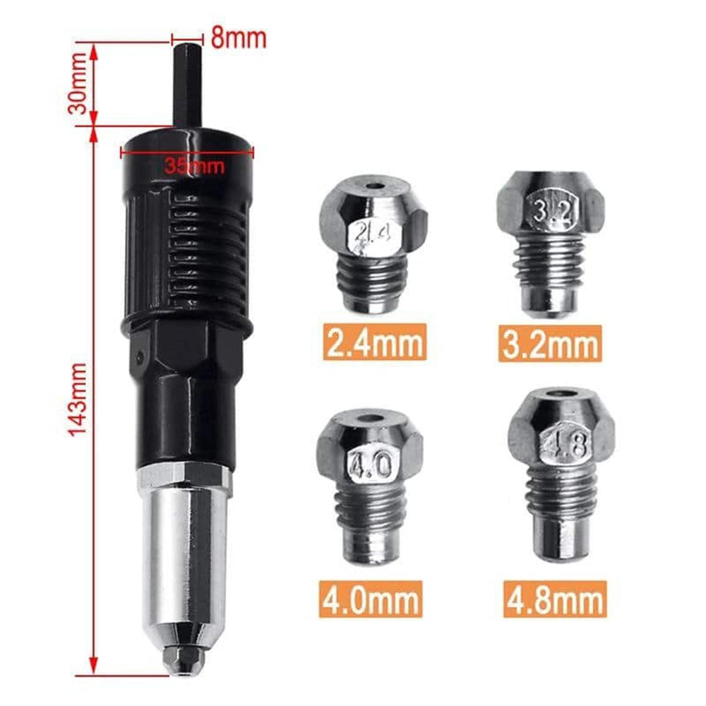 Hardware Tool Rivet Gun Adapter Kit Rivet Set 5
