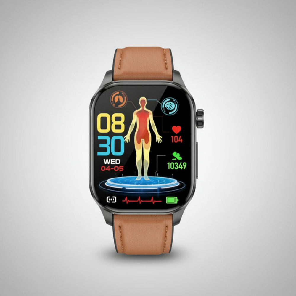 Smartwatch Health Tracker Senior Safety AMOLED Heart Rate Watch