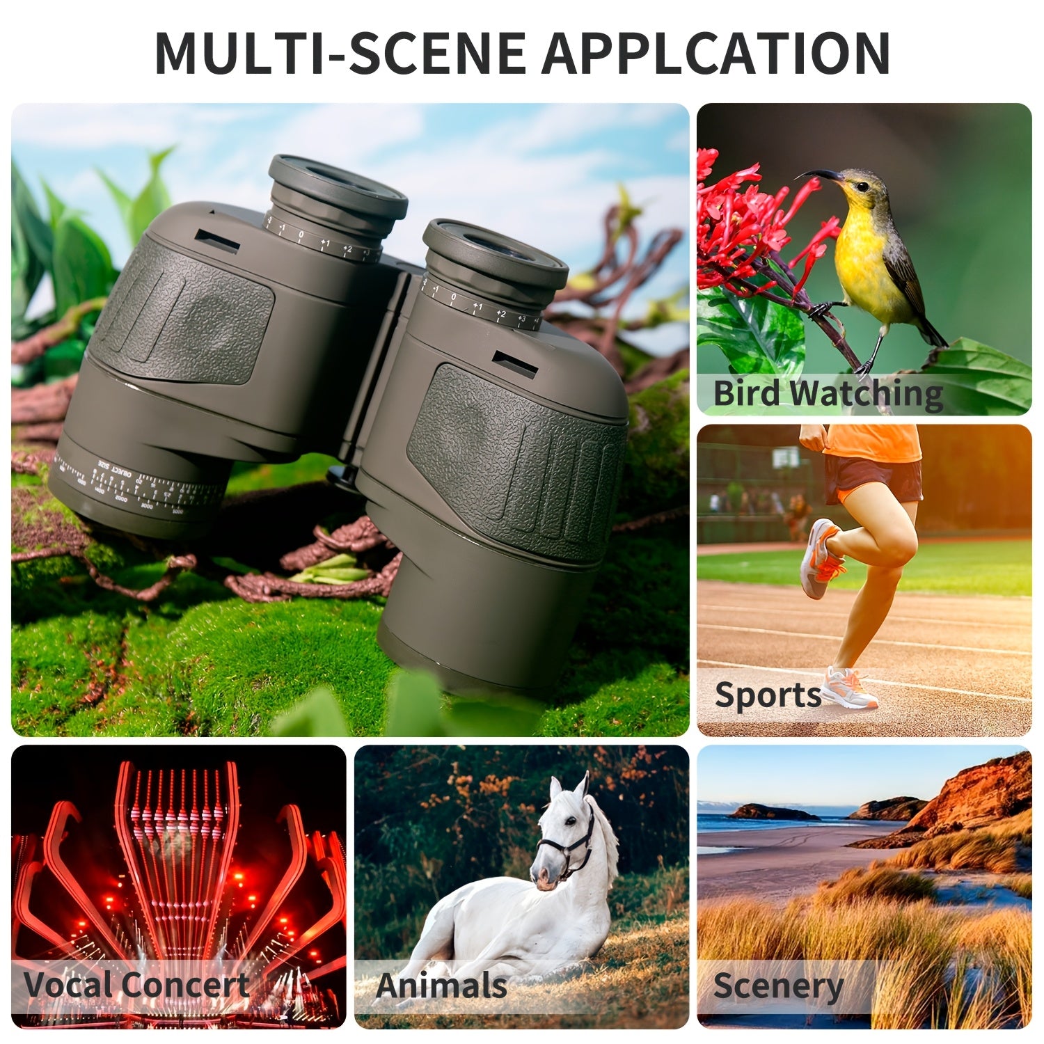 Jagdausrüstung 10x50 HD Fernglas schwimmende Optik