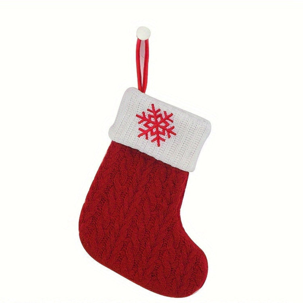 Christmas Stocking Knit Monogram Alphabet Decorative Holiday Sock