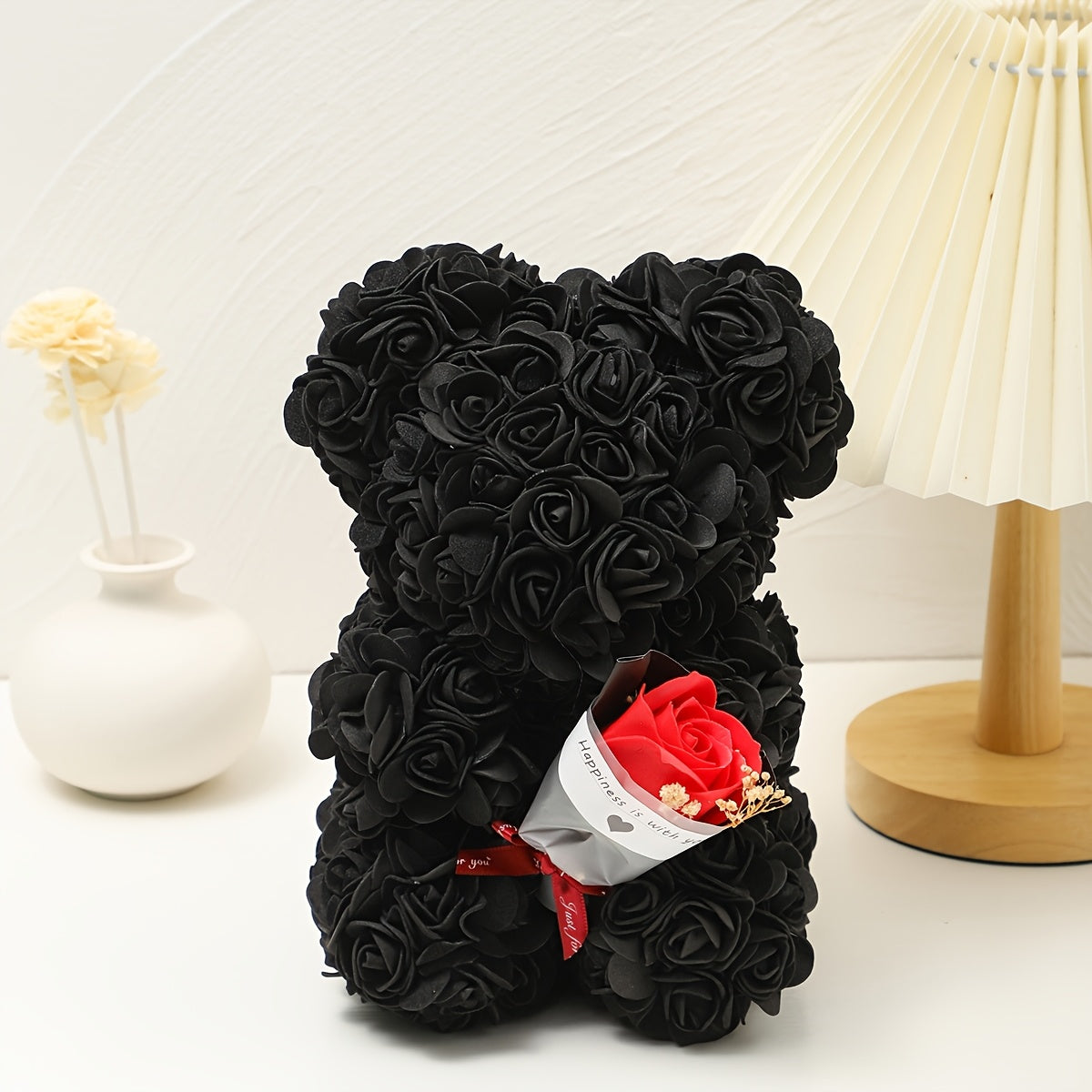 Home Decor Rose Bear Table Display