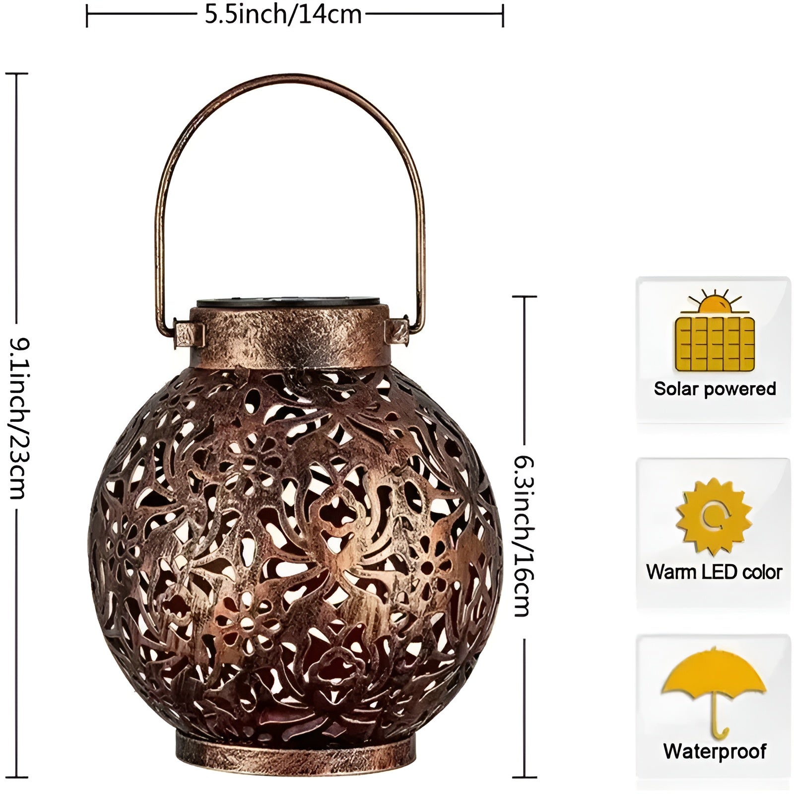 SolarFlare | Vintage Solar Garden Light | Waterproof Outdoor Lighting