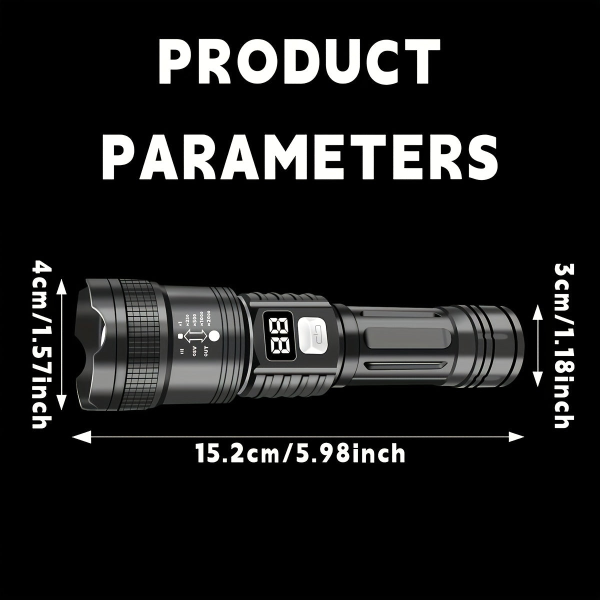Hunting Gear Torch Rechargeable LED Zoom Flashlight