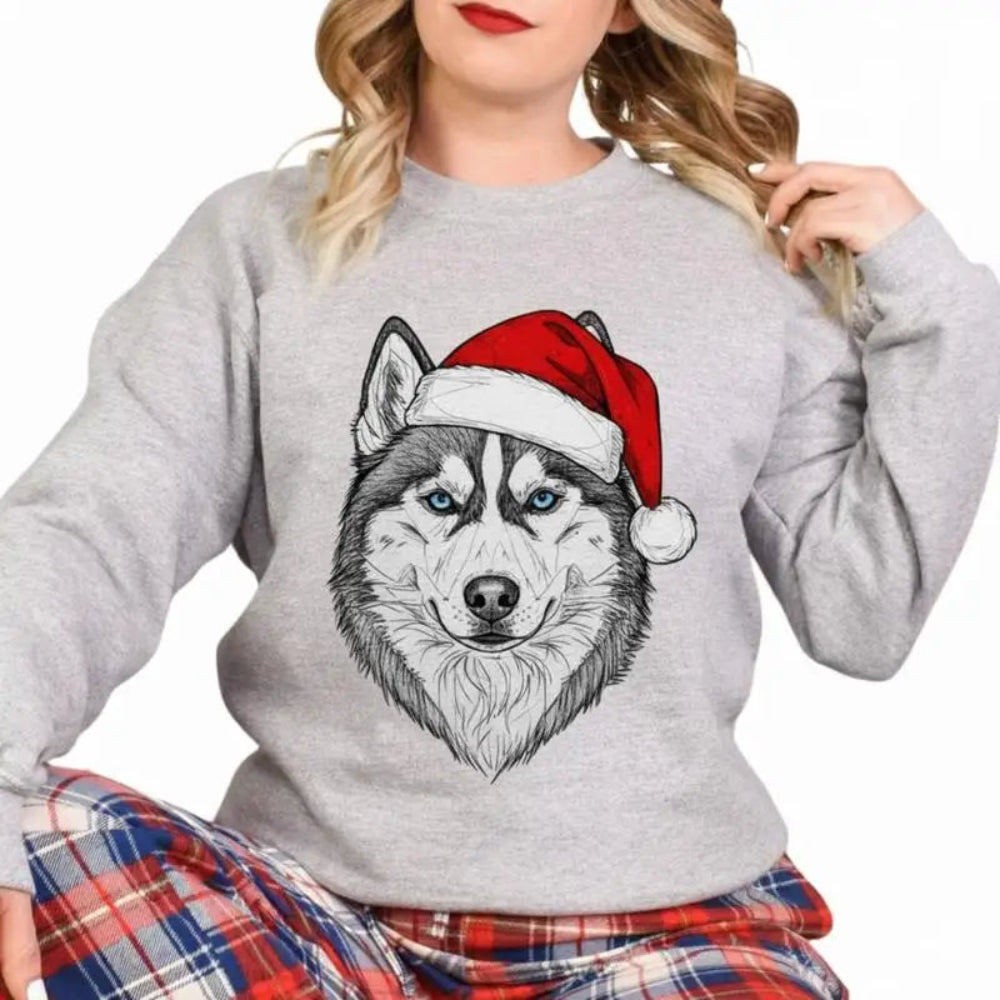 Unisex Funny Christmas Sweater - Husky Dog Lover Holiday Gift
