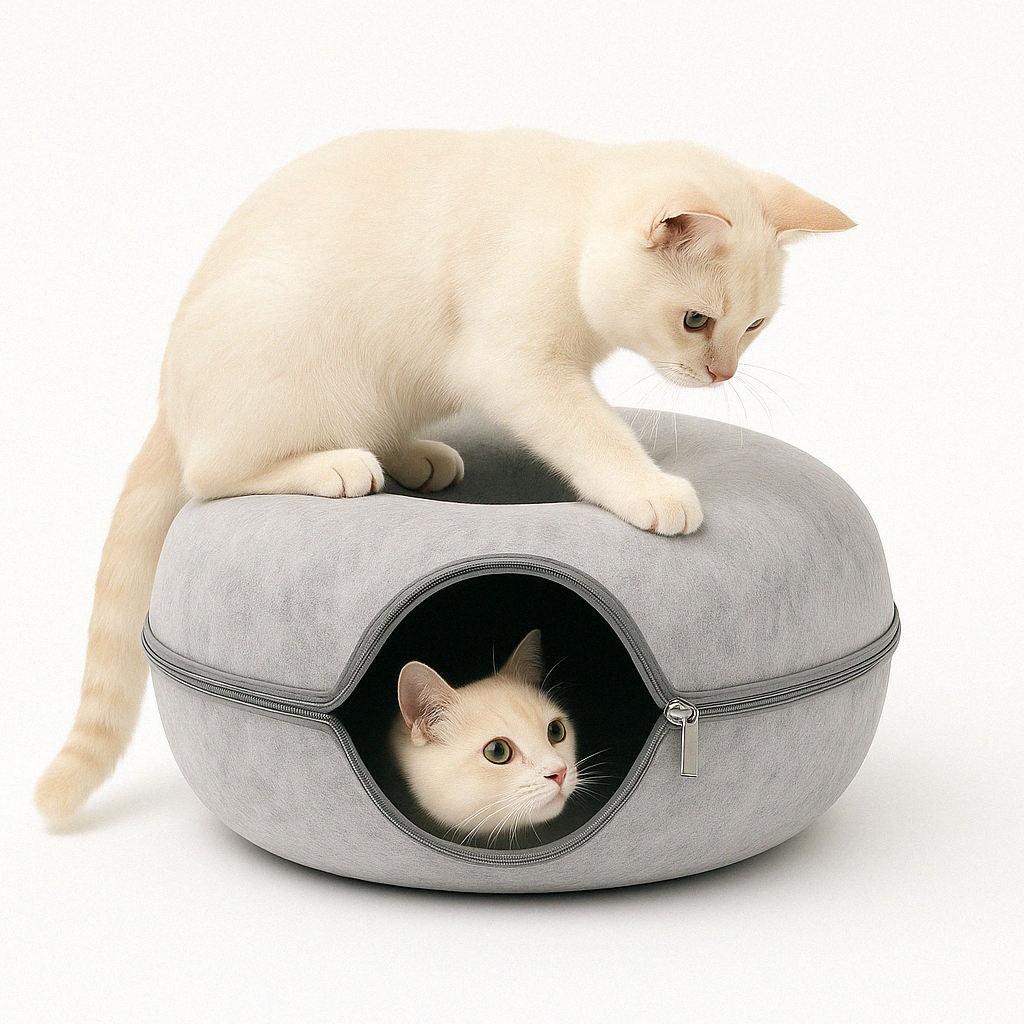 Cat Bed Felt Tunnel Cave for Multi Cats
