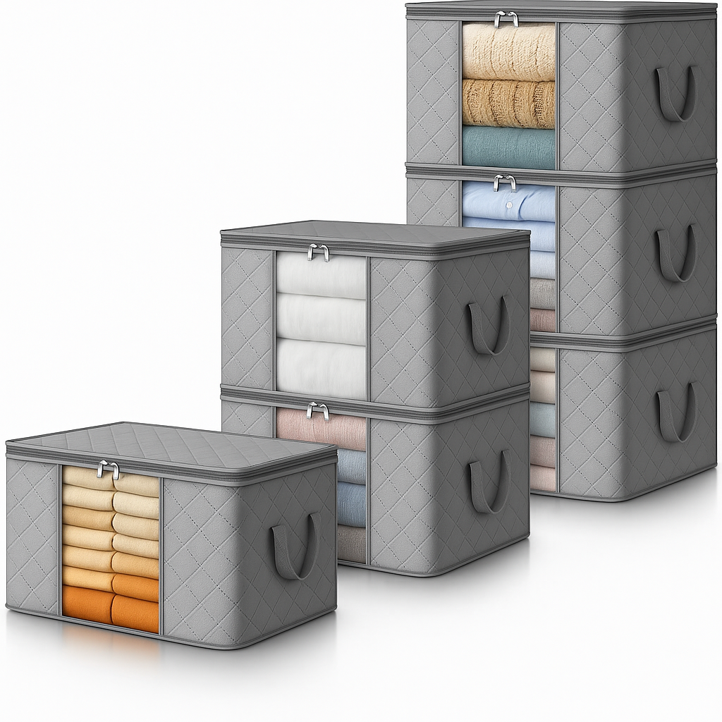 Storage Boxes with Handles for Clothes Organization