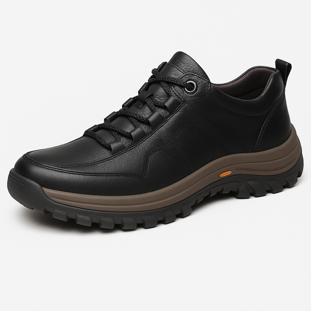 Zapatos para caminar con soporte de arco de cuero para hombre