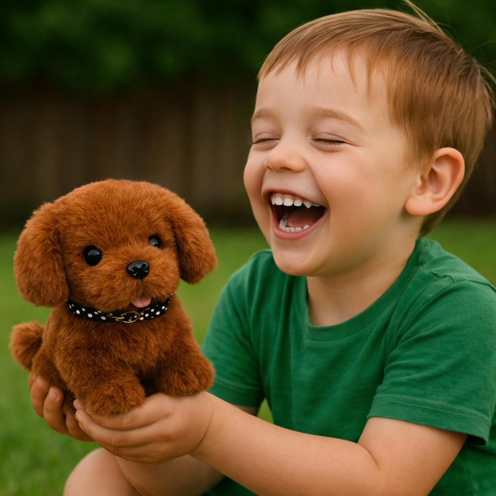 Cachorro Robot Realista De Peluche Suave, Camina Y Ladra Como Un Perro De Verdad, Juguete Interactivo Y Ligero Para Niños Y Niñas