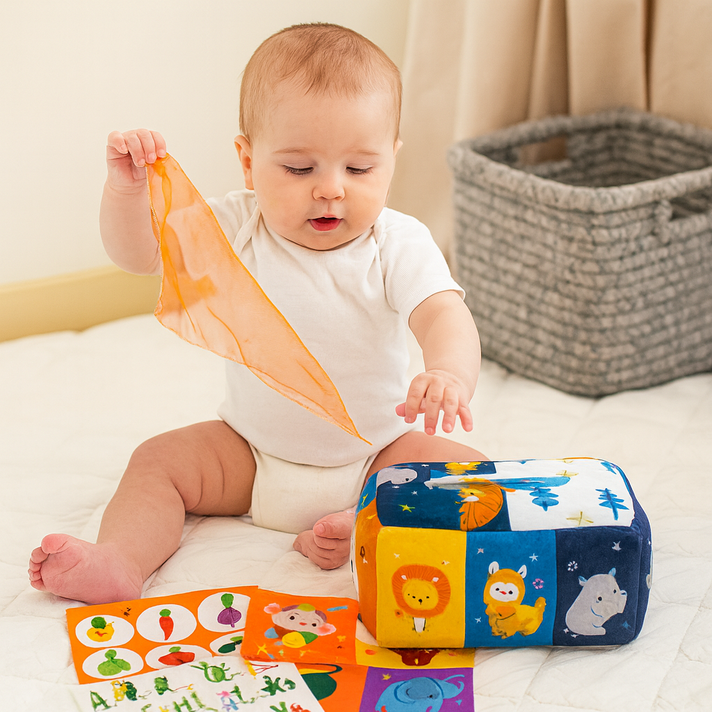 Sensory Toy Baby Fabric Activity Cube
