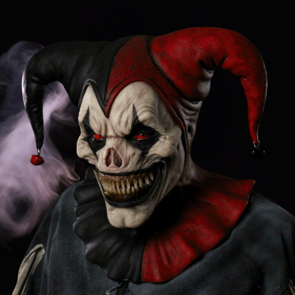 Klaunská maska Temný karneval Šašek Celá hlava design