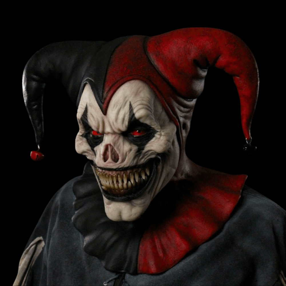 Klaunská maska Temný karneval Šašek Celá hlava design