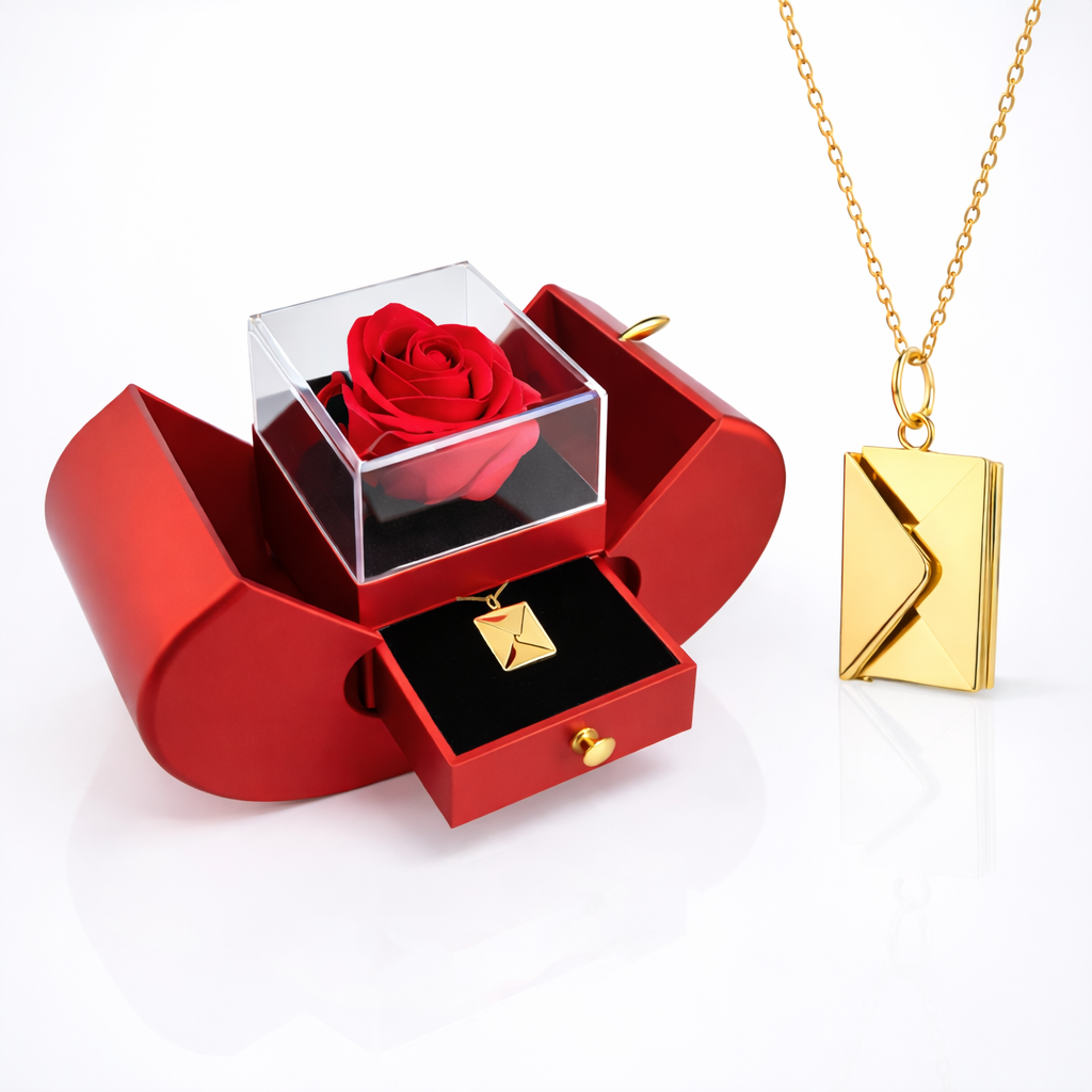 Jewelry Box Rose Gift Apple Design Decorative Storage Display