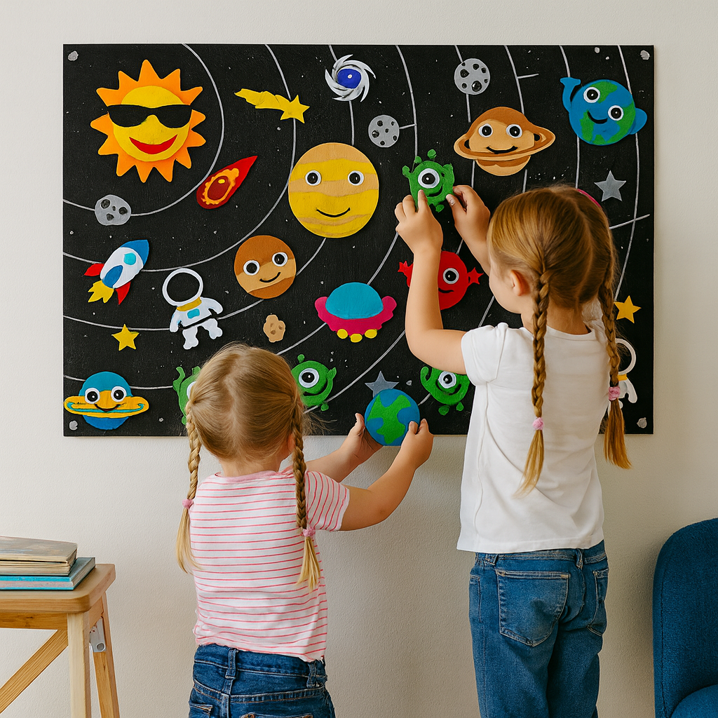 Kids Felt Animal Wall Art Learning Set