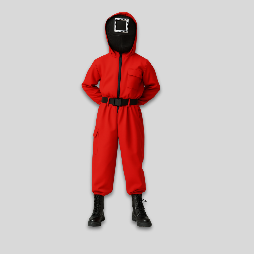 Kids Game Costume Scary Jumpsuit - Cosplay Mask Guard