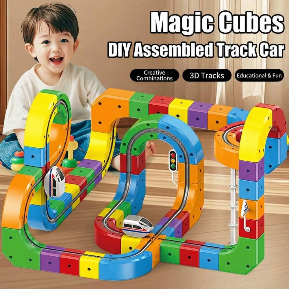 Kids Magnetic Track Building Blocks Car Toy 2