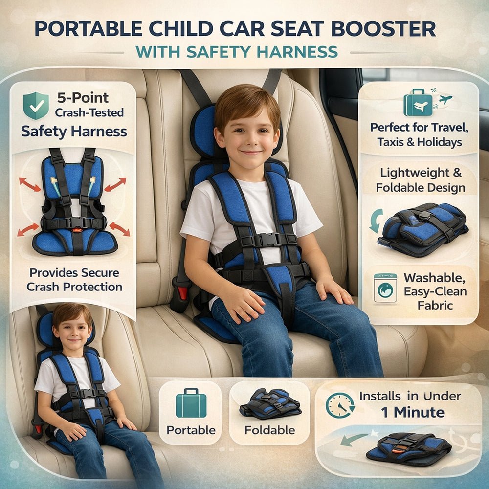 Kids Portable Car Seat Booster Travel Safety Harness 2