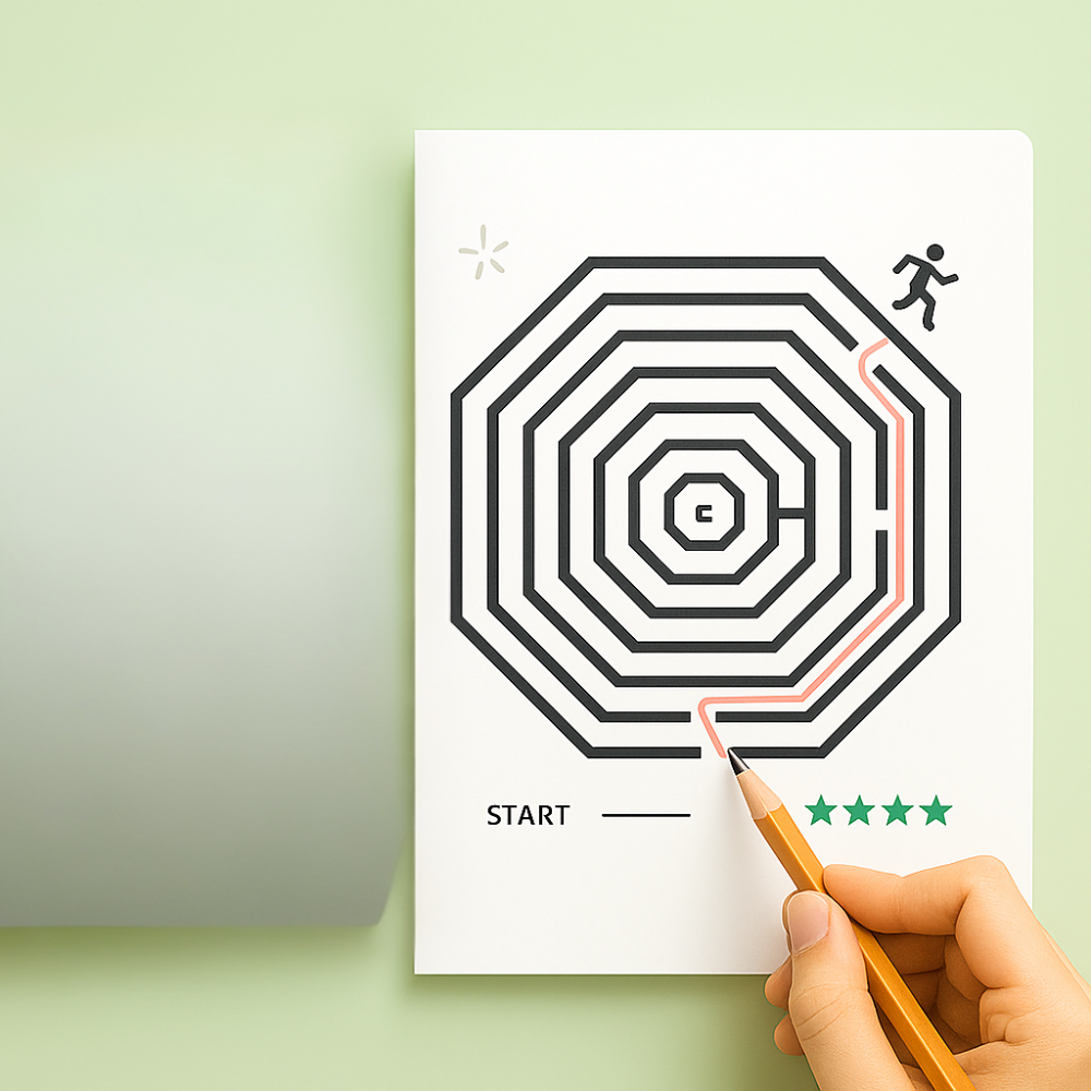 Kids Puzzle Book Maze Game Educational Brain Training Guide