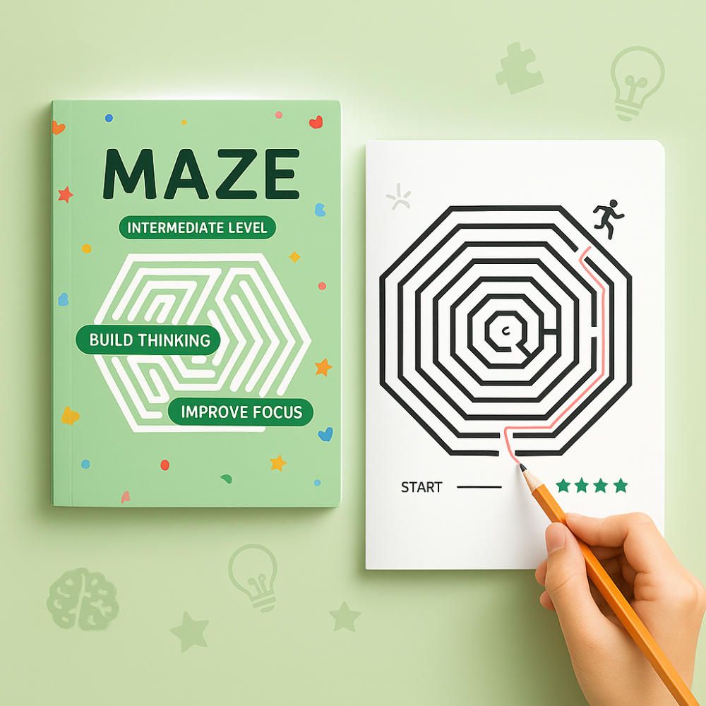 Kids Puzzle Book Maze Game Educational Brain Training Guide