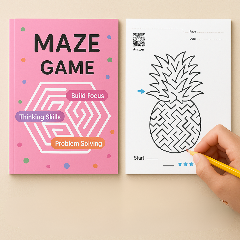 Kids Puzzle Book Maze Game Educational Brain Training Guide