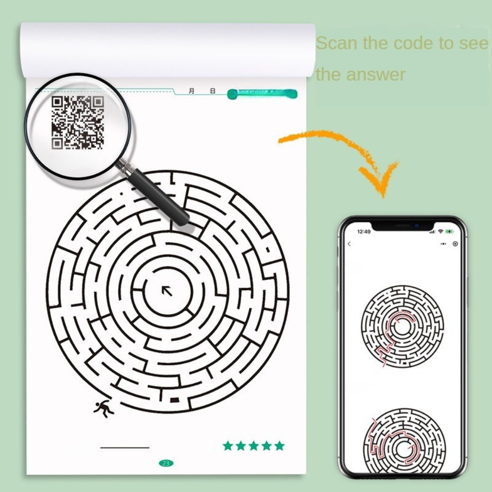 Kids Puzzle Book Maze Game Educational Brain Training Guide