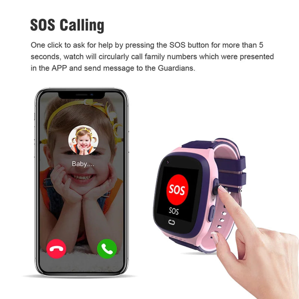 Kids Smart Watch GPS Tracker Waterproof Touchscreen Camera