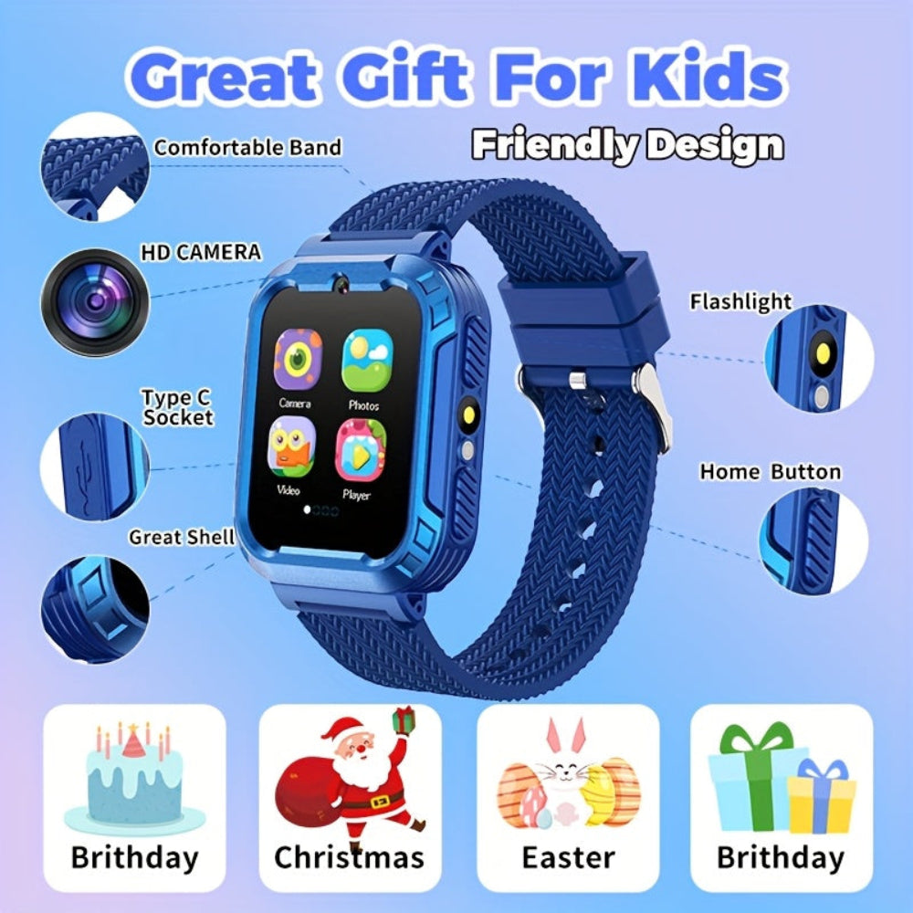 Kids Smart Watch Touchscreen USB Rechargeable Educational Fitness Tracker