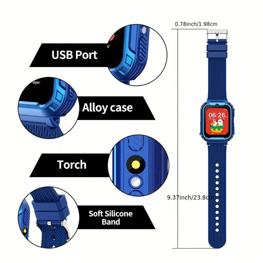 Kids Smart Watch Touchscreen USB Rechargeable Educational Fitness Tracker