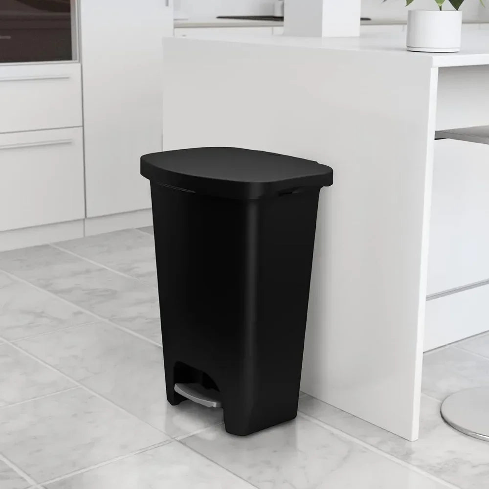 Kitchen Trash Can Plastic Step Pedal Bin 1