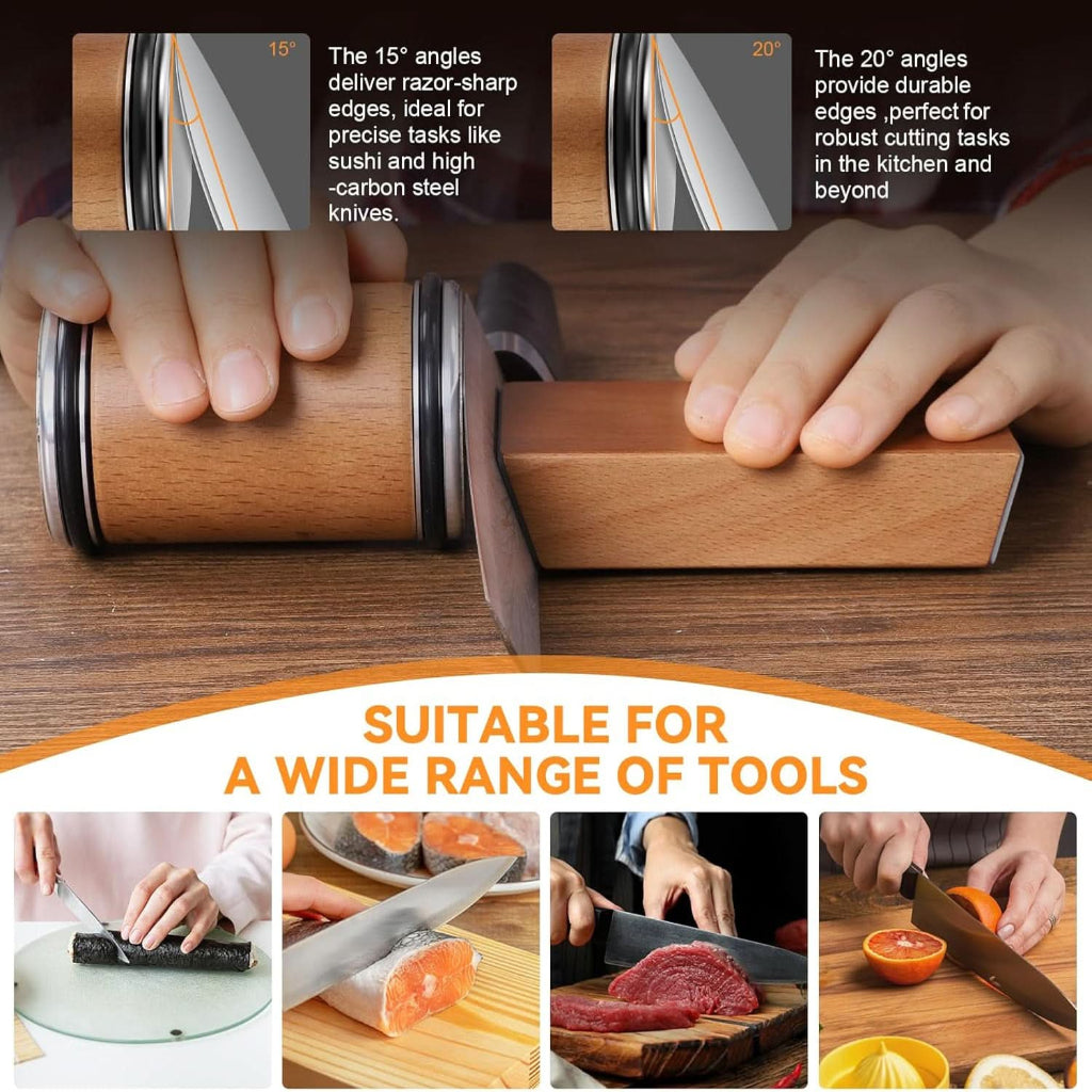Knife Sharpener Rolling Angle Guide System Precise Edge Sharpening